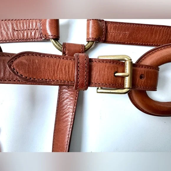 Ralph Lauren Purple Label Tri-strap O-ring Leather Belt - Picture 6 of 16